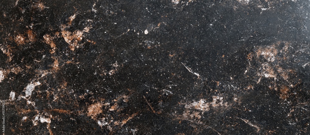 Poster high gloss dark granite countertop with smooth texture and ample space for design or text placement 