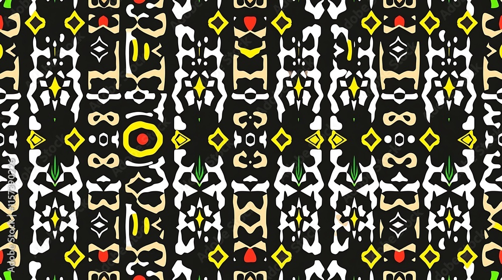 Poster abstract geometric pattern: intricate and vibrant, this seamless pattern features a captivating blen