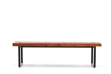 Studio shot of a wooden bench