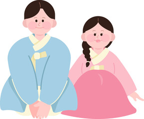 Korea hanbok new year greeting