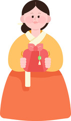 Korea hanbok new year greeting