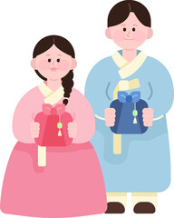 Korea hanbok new year greeting