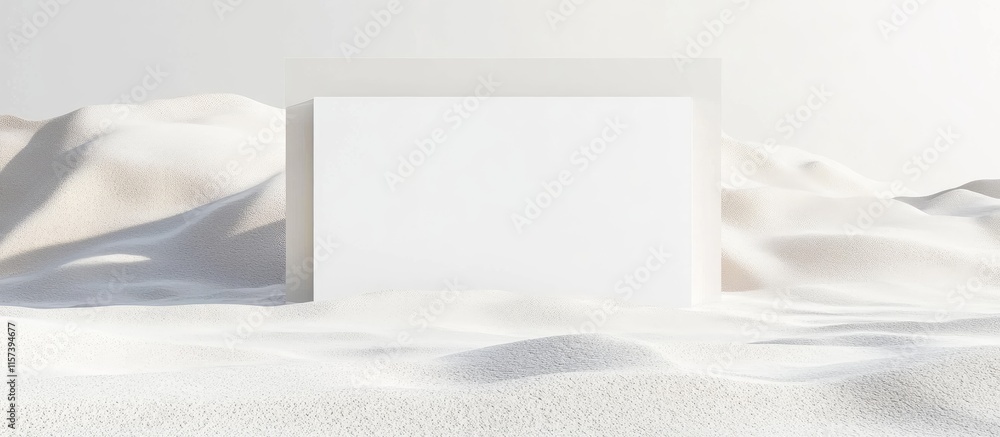 Aufkleber minimalistic sand dunes background with blank screen mockup for product branding and advertising wit