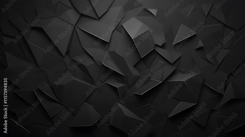 Aufkleber abstract dark black geometric background with angular shapes