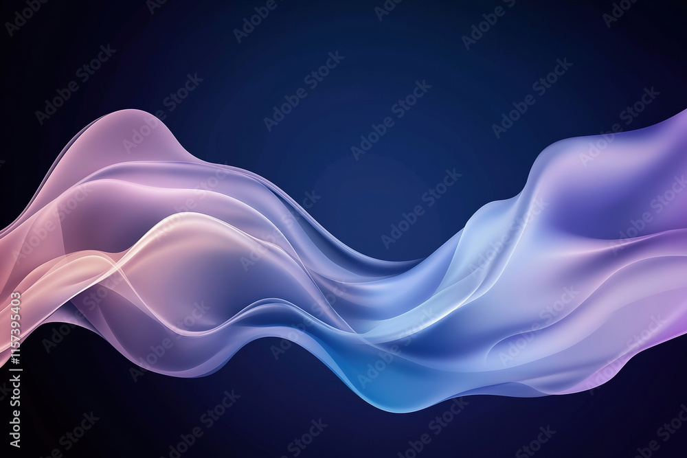 Aufkleber flowing abstract shapes create a soft, colorful wave on a dark background