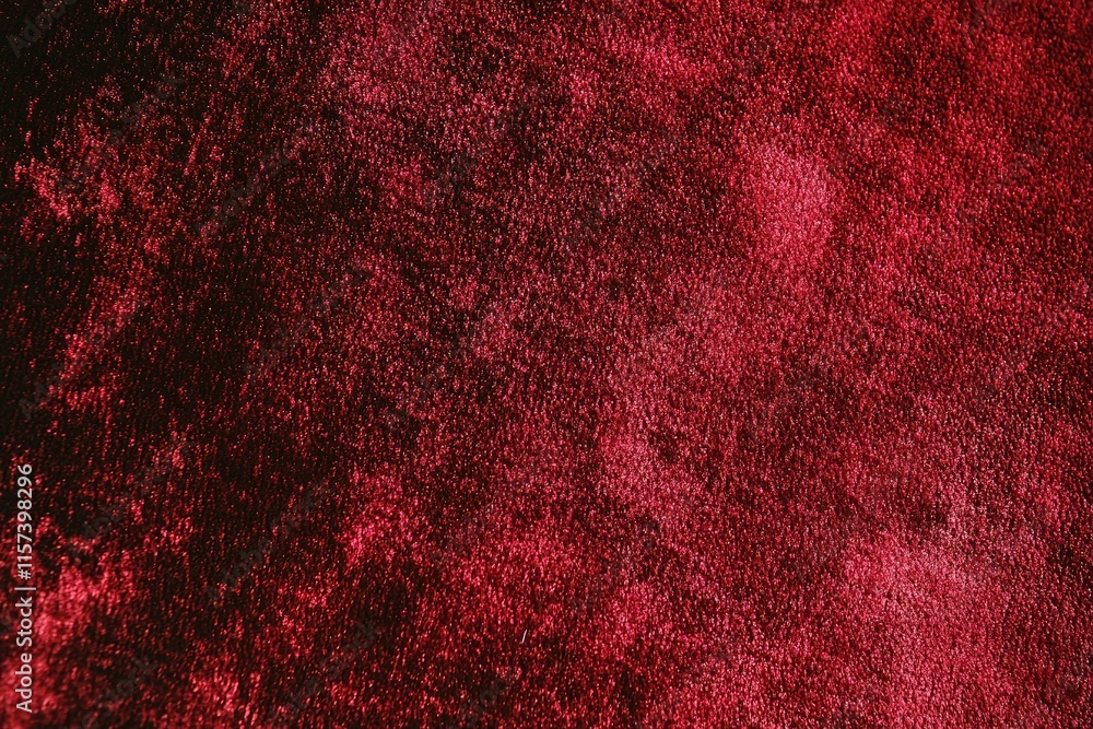 Aufkleber close-up view of deep red velvet with smooth plush surface softly reflecting light