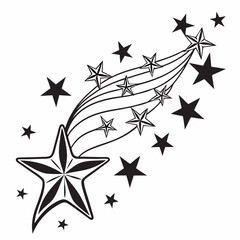 Star Cluster vector silhouette black design white background