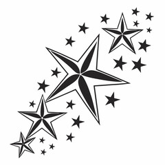 Star Cluster vector silhouette black design white background