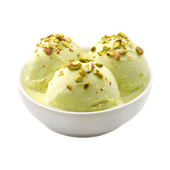 Tasty chilled Pistachio kulfi Indian ice cream isolated on transparent background