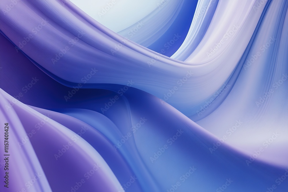 Poster abstract design featuring flowing lines in gradient shades of blue and purple creating sense of moti