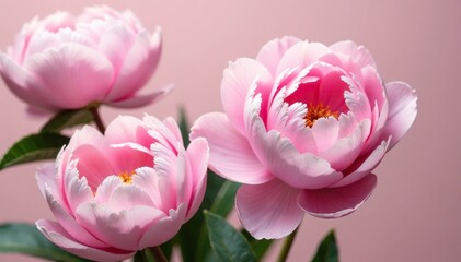 Pastel pink peonies in a loose, organic shape, flowers, , flowers