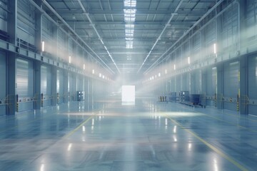 Fototapeta premium Interior of a modern high tech innovative warehouse logistics center