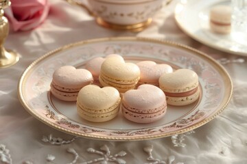 Heart-shaped treat on pretty plate