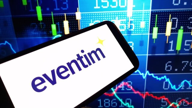 Konskie, Poland - December 25, 2024: CTS Eventim company logo displayed on mobile phone
