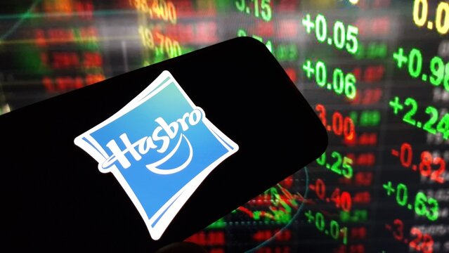 Konskie, Poland - December 25, 2024: Hasbro Inc. company logo displayed on mobile phone