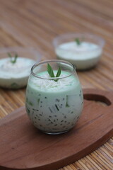 Refreshing Pandan Coconut Dessert in Glass