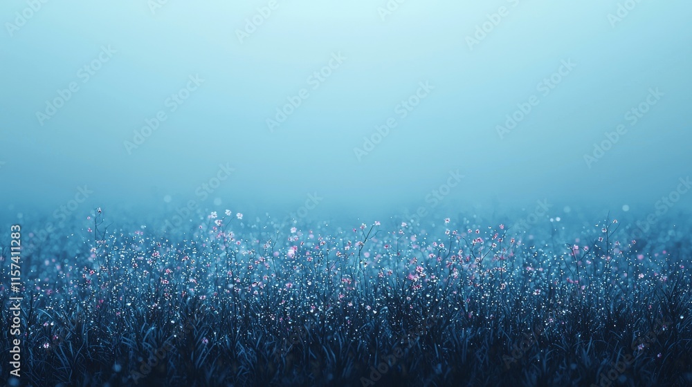 Aufkleber a serene underwater scene with bubbles ascending in a soft blue atmosphere, creating a calming, ethe