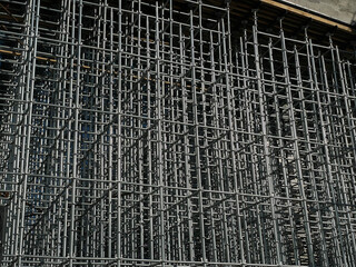 Facade of a building under construction with scaffolding