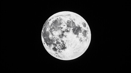 Obraz premium Full Moon, Monochrome View