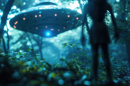 Encounter with aliens in forest  UFO landing.