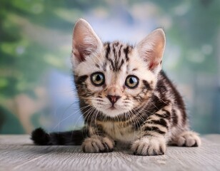 Little bengal kitten on the white fury blanket