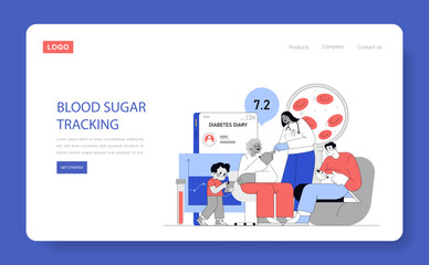 Blood Sugar Tracking. Flat Vector Illustration