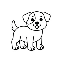 Creative cute dog line art for kids coloring book vector art illustration.