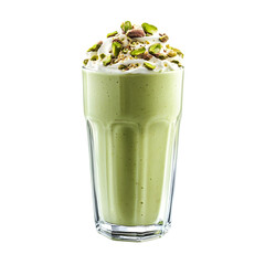 Full-flavored Pistachio Protein Shake isolated on transparent background