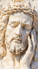 Obraz premium Stone Relief Sculpture of Jesus Christ