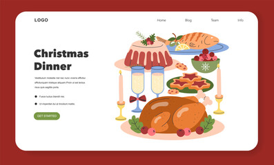 Christmas Family. Flat Vector Illustration