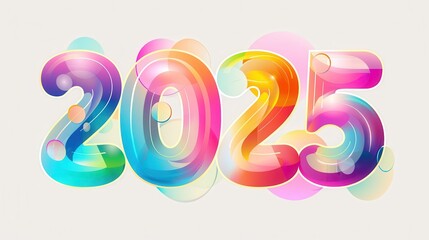Obraz premium Vibrant 2025 New Year Design: A Colorful Celebration