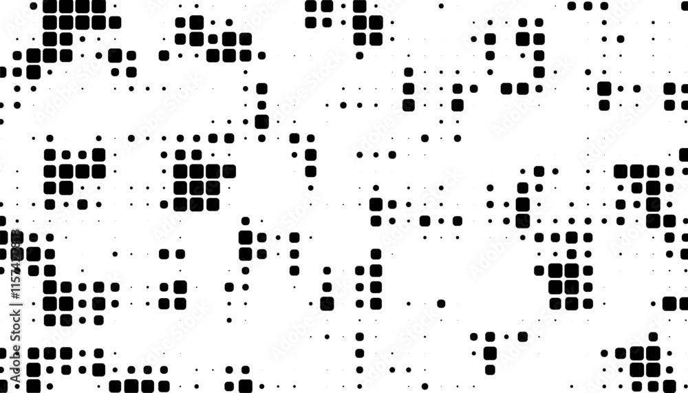 Poster black and white abstract geometric pattern with pixel effect for modern background and jersey design