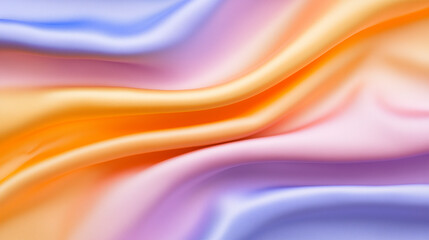 Obraz premium Draped Satin Fabric in Pastel Blue, Pink, and Orange Hues