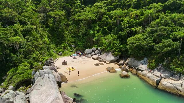Aerial view of Ca&ccedil;&atilde;o Beach - Bombinhas, Santa Catarina, Brazil