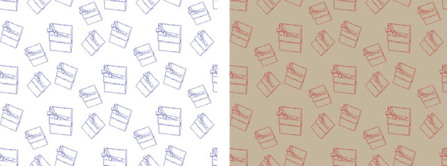 Pattern of gifts. 100% hand drawn vector image.
