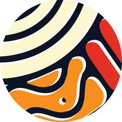 Abstract african multicolored pattern on white
