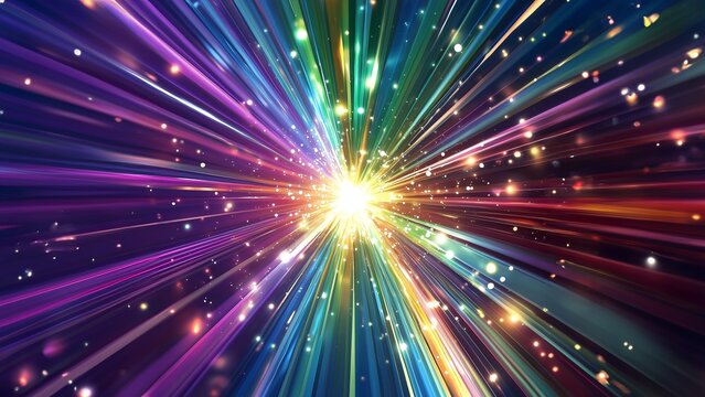 Dynamische Prismenreflexionen erzeugen lebendige Farbstrahlen im Raum. Spektakul&auml;res Lichtspiel mit Regenbogeneffekten in moderner Gestaltung