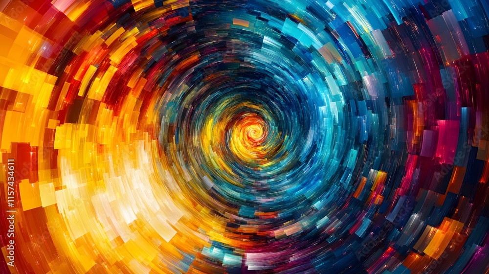 Aufkleber dynamic spiral of colorful abstract art digital creation vibrant environment artistic perspective vi