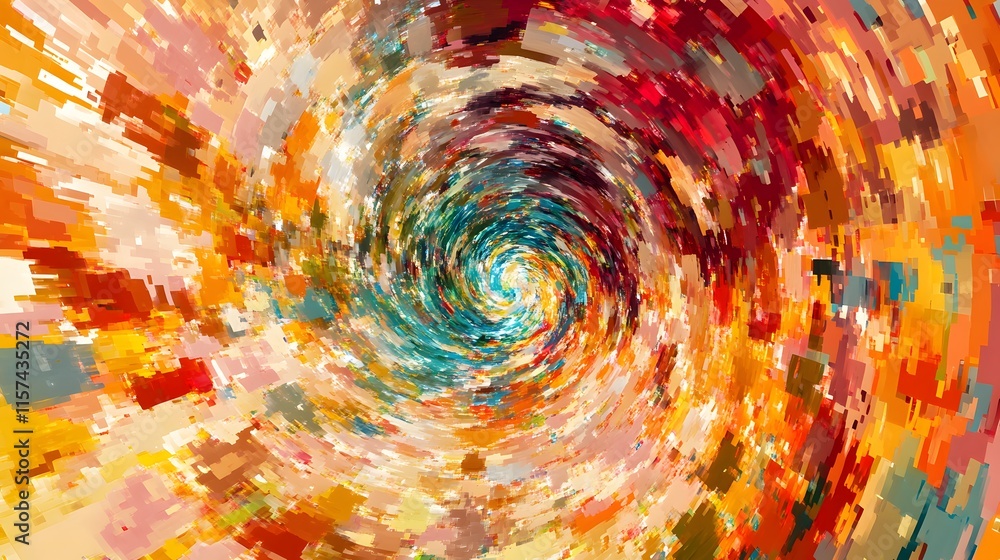 Poster dynamic swirl of colors digital art abstract design vibrant environment artistic perspective visual 