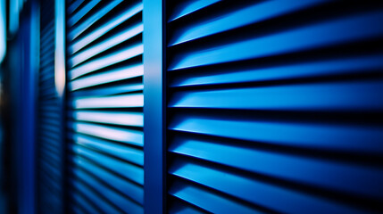 Obraz premium Abstract close-up of blue louvered panels