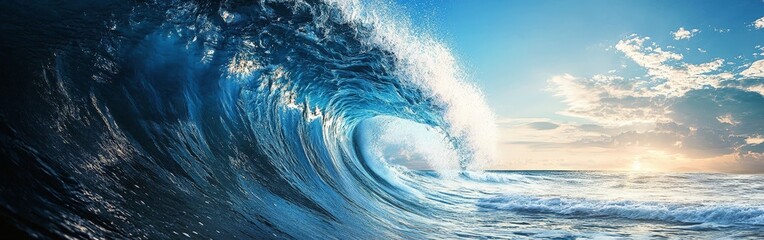 Gigantic tidal wave capturing nature's raw power and fury