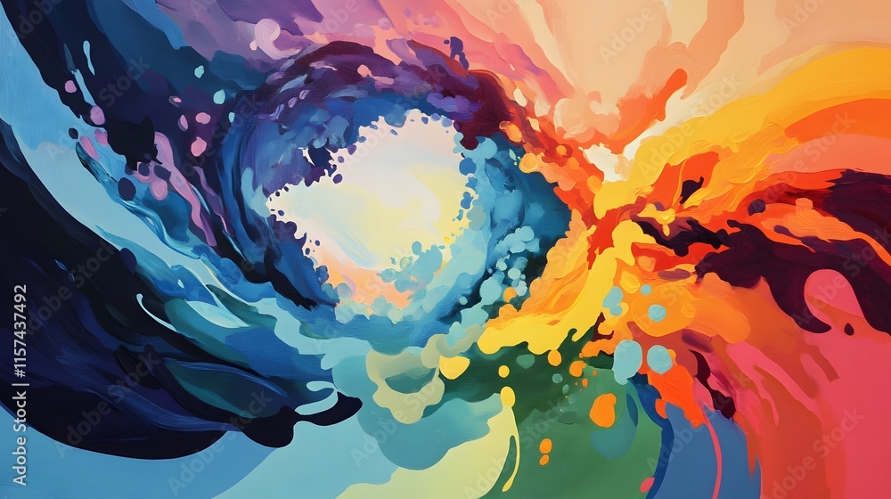 Poster dynamic color swirl artwork abstract art studio visual content creative environment artistic perspec