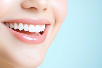 Obraz premium Bright and cheerful smile showcasing healthy teeth and fresh appearance in soft tones