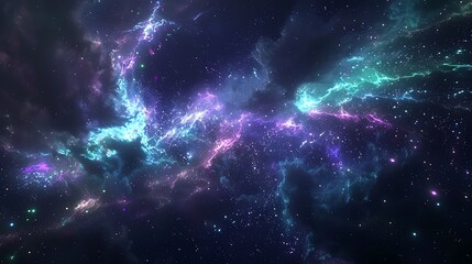 Fototapeta premium Cosmic Nebula Vibrant Purple Blue Energy Space Background