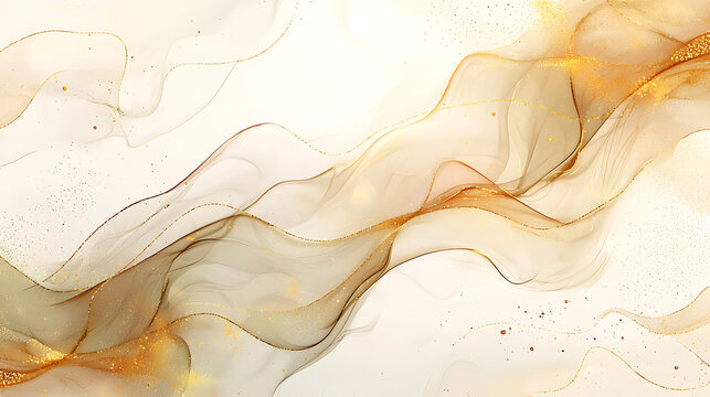 Elegant golden abstract wave patterns with soft textures
