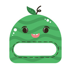 watermelon cute name tag