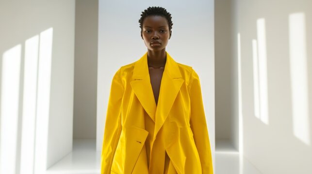 Fashionable Yellow Jacket for Women: Modern Design