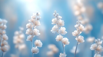 Delicate White Blossoms Against A Blue Sky