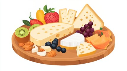 Gourmet Cheese and Fruit Board with Assorted Delights