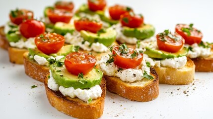 Avocado and Tomato Toast Appetizer - A Perfect Summer Snack